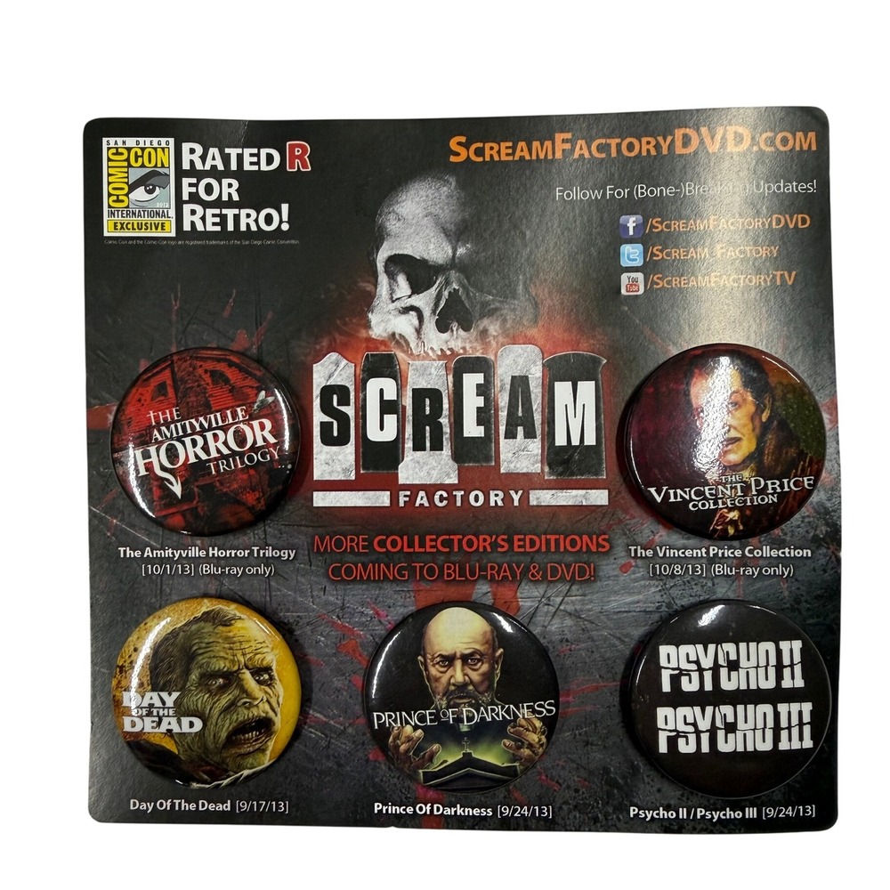 Scream Factory SDCC 2013 Exclusive Pin